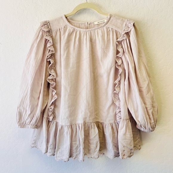 Masscob CATARINA - White Loose-fit cotton blouse with round neck Small - Picture 5 of 16